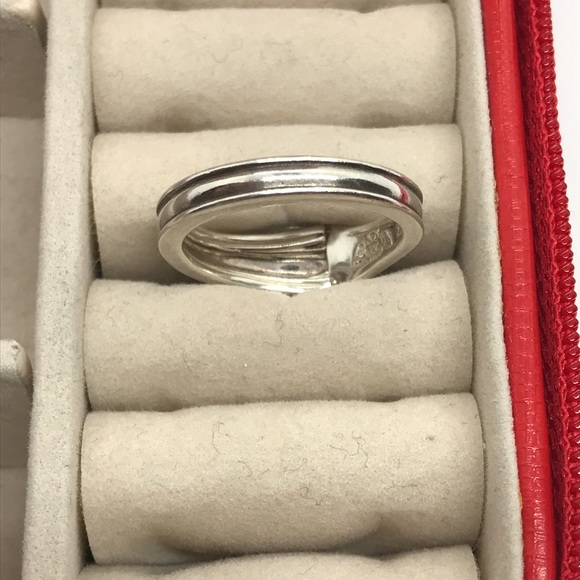 Upcycled Sterling Silver Ring with Blue Green Tourmaline, Size 7 - Picture 5 of 11